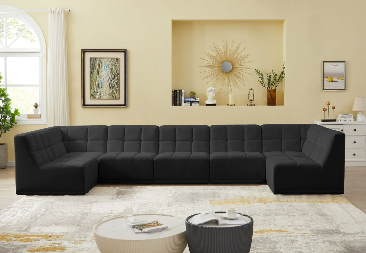 Relax - Modular Sectional 7 Piece - Black - Home Elegance USA