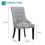 Vanbow.Linen simple and fashionable wooden chair leg single-back chair, rivet reinforcement is applicable to bedroom, living room and office (LightGrey+Linen) - Home Elegance USA