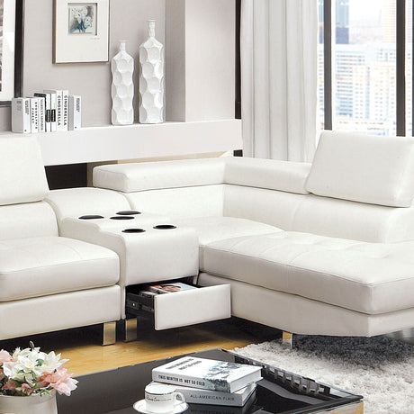 Kemina - Sectional & Speaker Console - White - Home Elegance USA