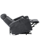 Lift Chairs Recliners for Elderly, Power Reomte Control with Heat and Massage, Upholstered Extra-wide Seat Side Pockets Cup Holders, Fashionable Headrest Thick Cushion (Dark Gray) Home Elegance USA