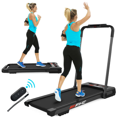 FYC Under Desk Treadmill - 2 in 1 Folding Treadmill for Home 2.5 HP, Installation-Free Foldable Treadmill Compact Electric Running Machine, Remote Control & LED Display Walking Running Jogging for Hom