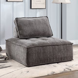 Upholstered Seating Armless Accent Chair 41.3*41.3*32.8 Inch Oversized Leisure Sofa Lounge Chair Lazy Sofa Barrel Chair for Living Room Corner Bedroom Office, Linen, Black - Home Elegance USA