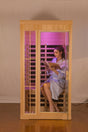 Deluxe version Plus One person  Far infrared Hemlock Sauna  room with LED colour lights