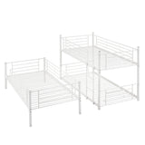 Twin-Twin-Twin Triple Bed with Built-in Ladder, Divided into Three Separate Beds,White(OLD SKU:LP000097AAK) - Home Elegance USA