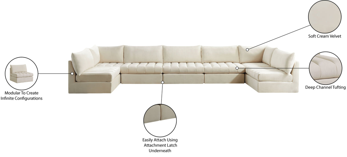 Jacob - Modular Sectional 7 Piece - Cream - Home Elegance USA