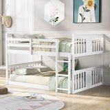 Full Over Full Bunk Bed with Ladder, White (OLD SKU :LP000207AAK) - Home Elegance USA