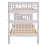 Stairway Twin-Over-Twin Bunk Bed with Three Drawers for Bedroom, Dorm - White(Old sku: LP000309AAK) - Home Elegance USA