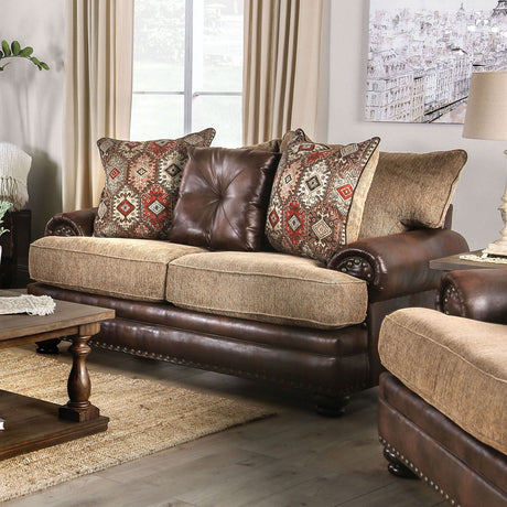 Fletcher - Sofa & Loveseat - Brown / Tan - Home Elegance USA