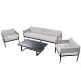 【Not allowed to sell to Wayfair】U_Style Light luxury style outdoor suit combination With 1 Love Sofa,2 Single Sofa,1 Coffee Table