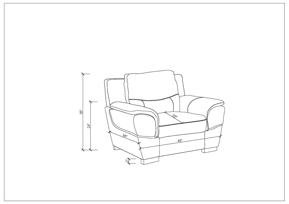 Genuine Leather Loveseat Home Elegance USA