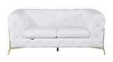 Global United Transitional 100% Top Grain Italian Leather Upholstered Loveseat Home Elegance USA