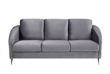 Sofia Gray Velvet Fabric Sofa Loveseat Living Room Set Home Elegance USA