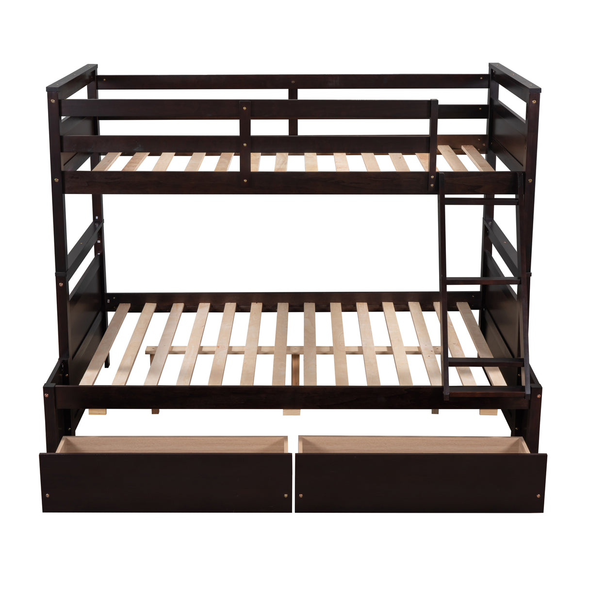 Twin over Full Bunk Bed with Storage - Espresso(OLD SKU :LP000022AAP) - Home Elegance USA