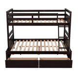 Twin over Full Bunk Bed with Storage - Espresso(OLD SKU :LP000022AAP) - Home Elegance USA