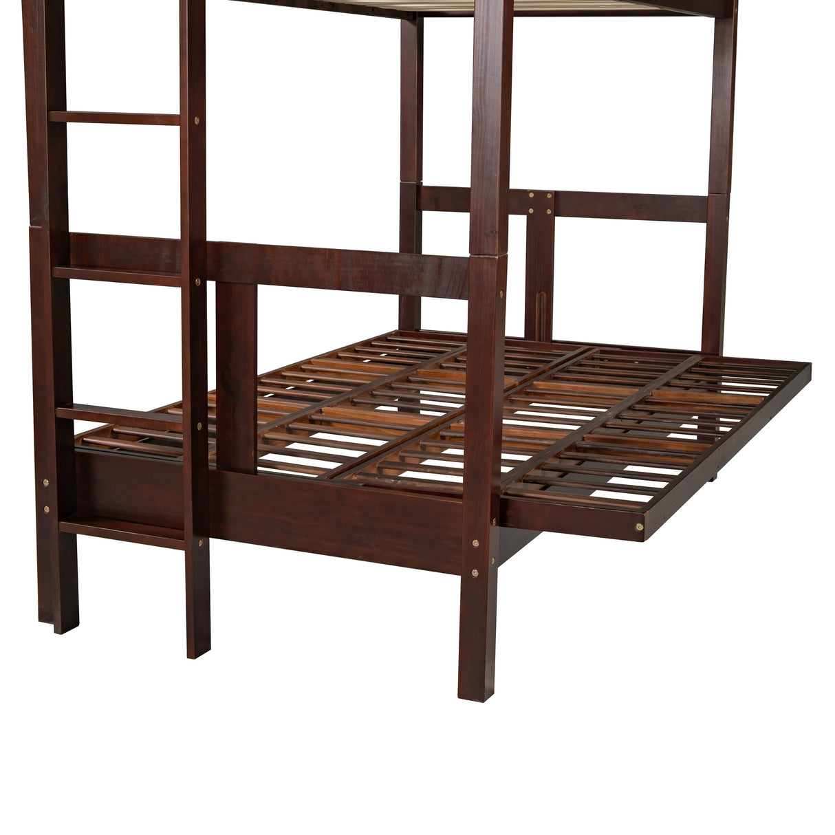 Twin over Full Bunk Bed,Down Bed can be Converted into Daybed,Espresso - Home Elegance USA