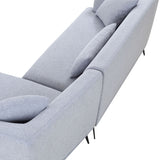 L-Shape Sectional Sofa Couch with Chaise,Metal Legs,Light Grey - Home Elegance USA