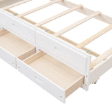 Twin-Over-Full Bunk Bed with Twin size Trundle , Separable Bunk Bed with Drawers for Bedroom - White - Home Elegance USA