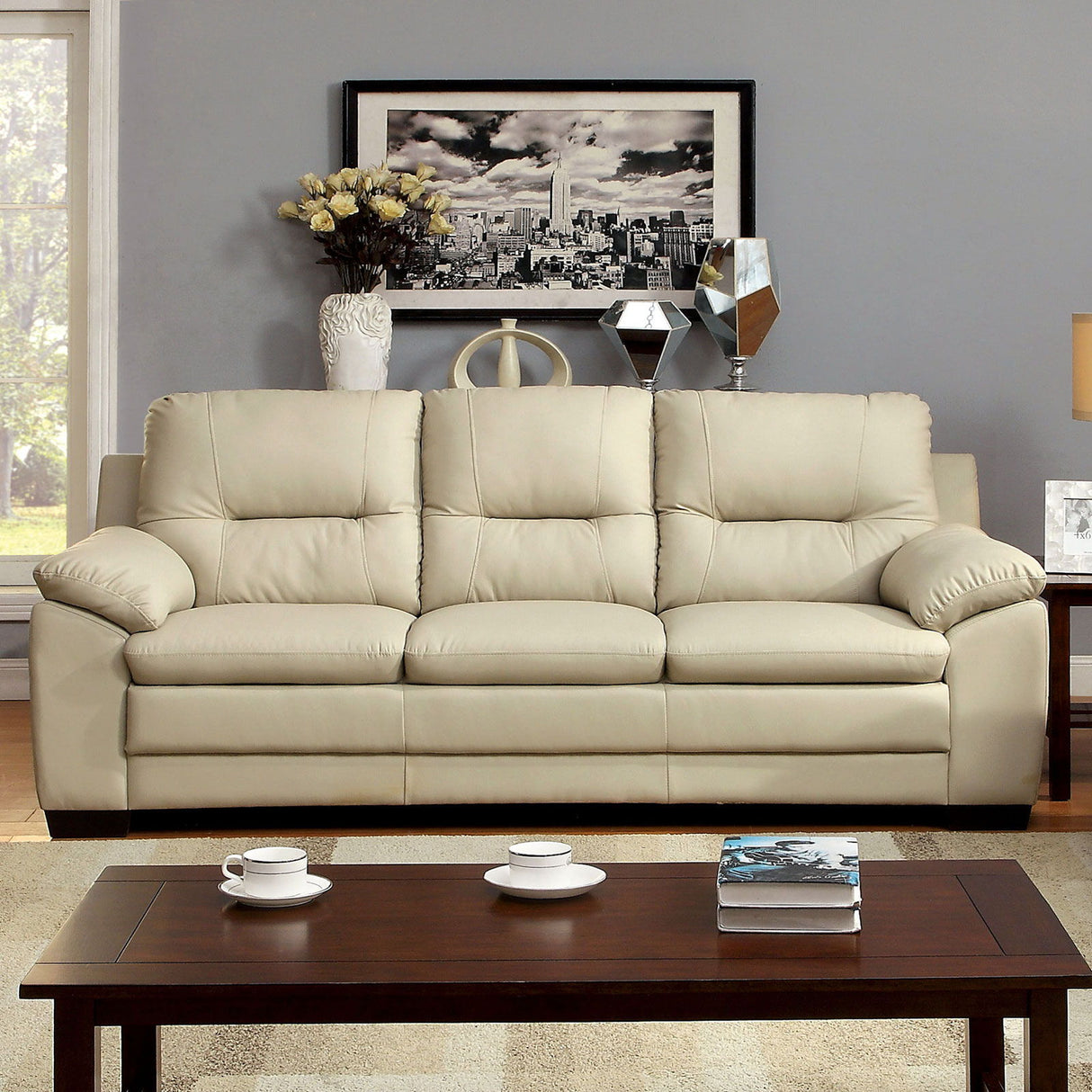 Parma - Sofa & Love Seat & Chair - Ivory - Home Elegance USA