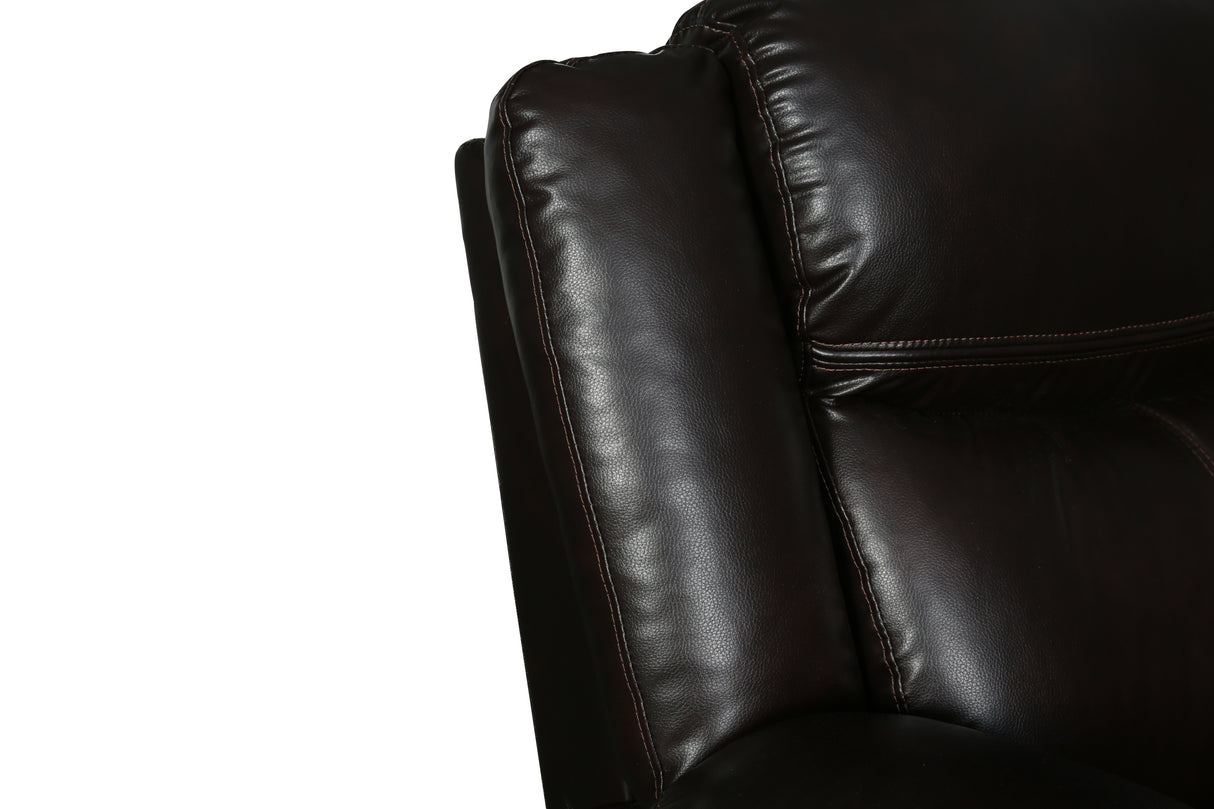 Global United Transitional Leather-Air Reclining Loveseat Home Elegance USA