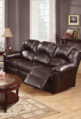 Motion Sofa 1pc Couch Living Room Furniture Brown Bonded Leather Home Elegance USA