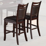 Dining Room Furniture Dark Brown Counter Height Dining Table w Butterfly Leaf 6x High Chairs Wooden Top 7pc Set Table Contemporary | Home Elegance USA