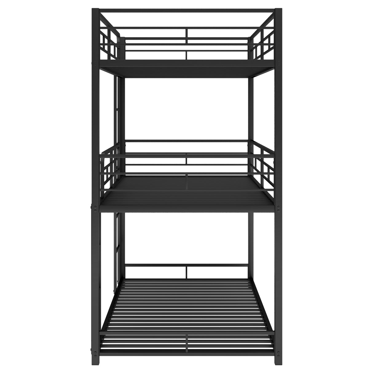 Metal Twin Size Triple Bunk Bed, Black - Home Elegance USA