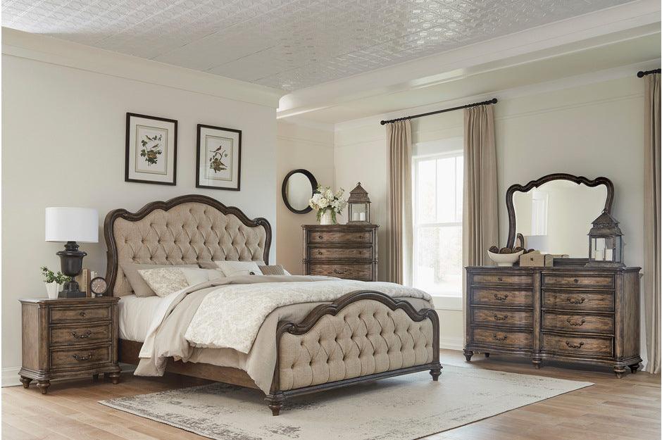 Homelegance - Heath Court Eastern King Bed In Brown Oak - 1682K-1Ek