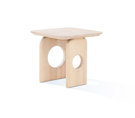 Vig Furniture Nova Domus Osaka - Modern Faux Marble + Natural Ash End Table