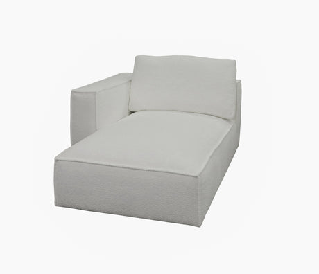 Vig Furniture Divani Casa Lulu - Modern White Fabric Modular Sectional Sofa w/ Left Facing Chaise