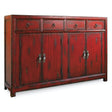 Red Asian-Inspired Credenza Cabinet with Drawers – Hooker Furniture