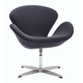 Pori Occasional Arm Chair Swivel Curved Design & Chrome Base | Zuo Modern