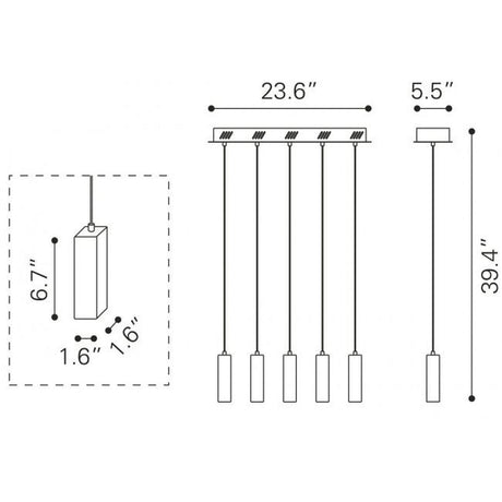 Zuo Celeron Ceiling Lamp Clear