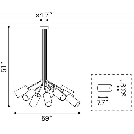 Zuo Ambition Ceiling Lamp Black