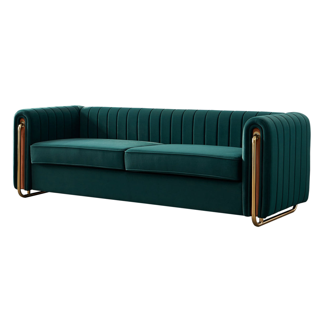 Modern velvet sofa green color Home Elegance USA