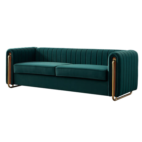 Modern velvet sofa green color Home Elegance USA