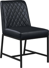 Bryce Faux Leather Dining Chair Set Of 2 In Black - 918Black - C | Meridian | Home Elegance USA