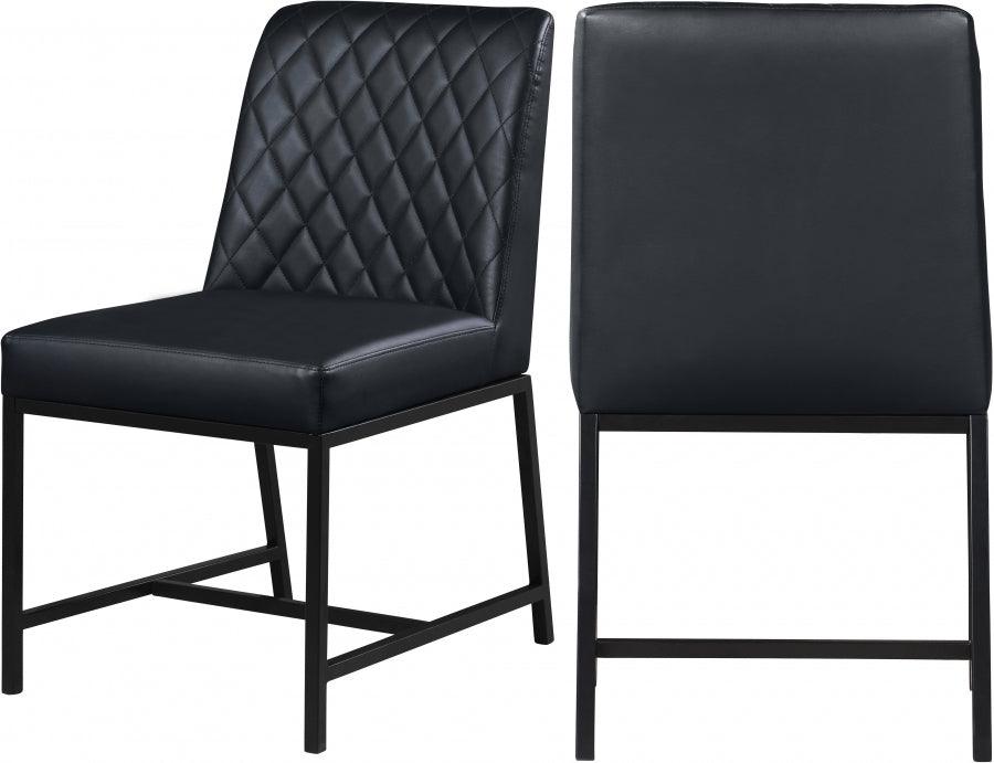 Bryce Faux Leather Dining Chair Set Of 2 In Black - 918Black - C | Meridian | Home Elegance USA