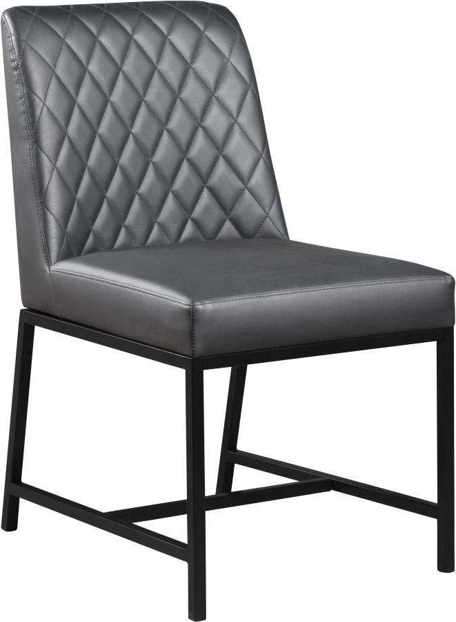 Bryce Faux Leather Dining Chair Set Of 2 In Grey - 918Grey - C | Meridian | Home Elegance USA