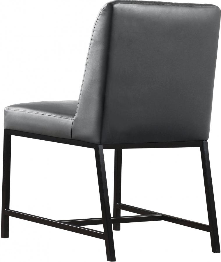 Bryce Faux Leather Dining Chair Set Of 2 In Grey - 918Grey - C | Meridian | Home Elegance USA