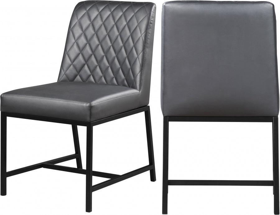 Bryce Faux Leather Dining Chair Set Of 2 In Grey - 918Grey - C | Meridian | Home Elegance USA