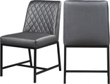 Bryce Faux Leather Dining Chair Set Of 2 In Grey - 918Grey - C | Meridian | Home Elegance USA