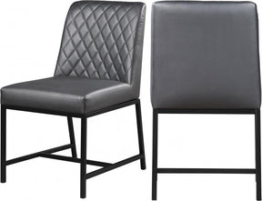 Bryce Faux Leather Dining Chair Set Of 2 In Grey - 918Grey-C | Meridian