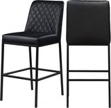 Bryce Faux Leather Bar Stool Set Of 2 In Black - 919Black - C | Meridian | Home Elegance USA