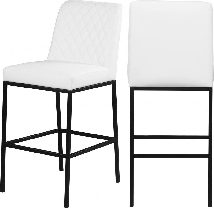 Meridian Furniture - Bryce Faux Leather Bar Stool Set Of 2 In White - 919White-C