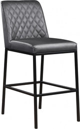 Bryce Faux Leather Bar Stool Set Of 2 In Grey - 919Grey - C | Meridian | Home Elegance USA