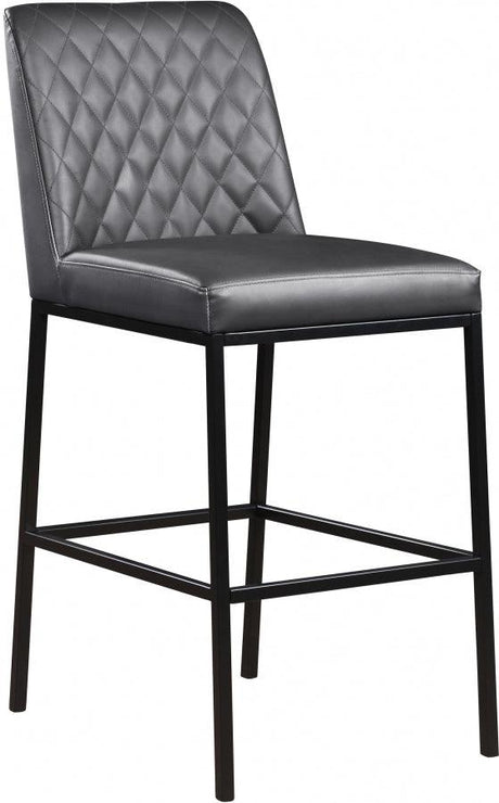 Meridian Furniture - Bryce Faux Leather Bar Stool Set Of 2 In Grey - 919Grey-C