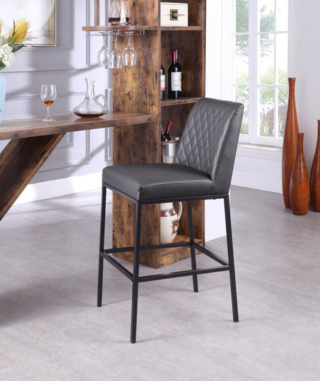 Meridian Furniture - Bryce Faux Leather Bar Stool Set Of 2 In Grey - 919Grey-C