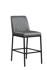 Bryce Faux Leather Bar Stool Set Of 2 In Grey - 919Grey - C | Meridian | Home Elegance USA