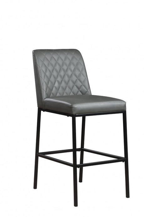 Meridian Furniture - Bryce Faux Leather Bar Stool Set Of 2 In Grey - 919Grey-C