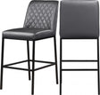 Bryce Faux Leather Bar Stool Set Of 2 In Grey - 919Grey-C | Meridian